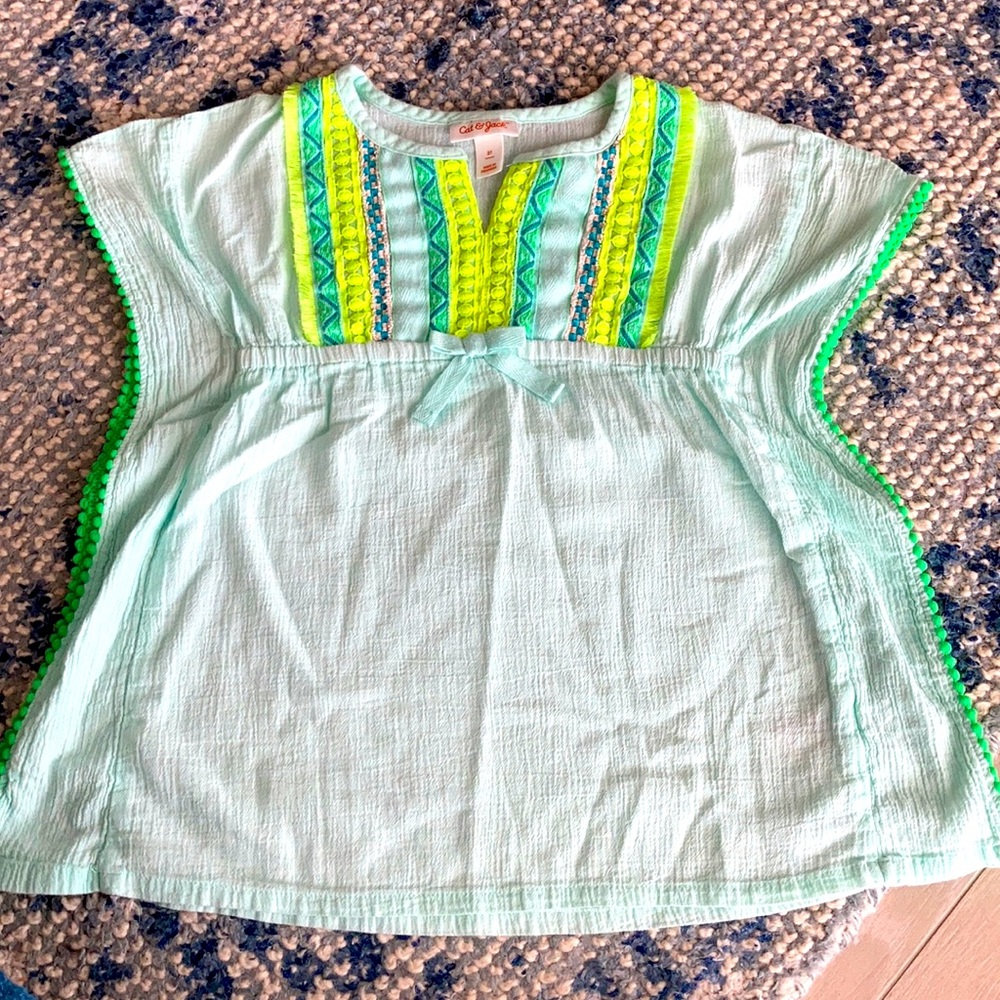 🌊Cat & Jack Pom Pom Toddler Swim Cover-Up EUC🌊